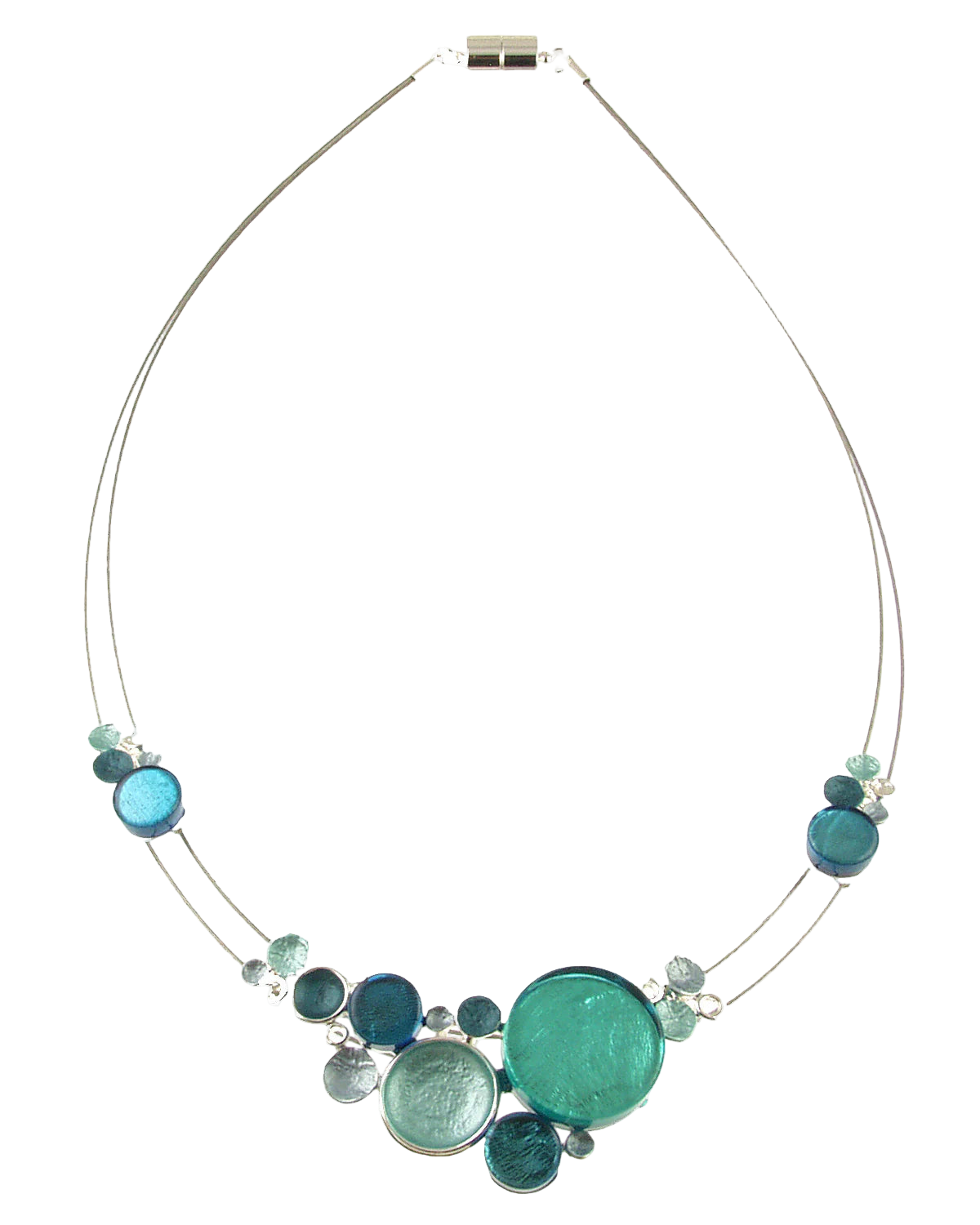 Blue & Teal Resin Multi Dot Necklace