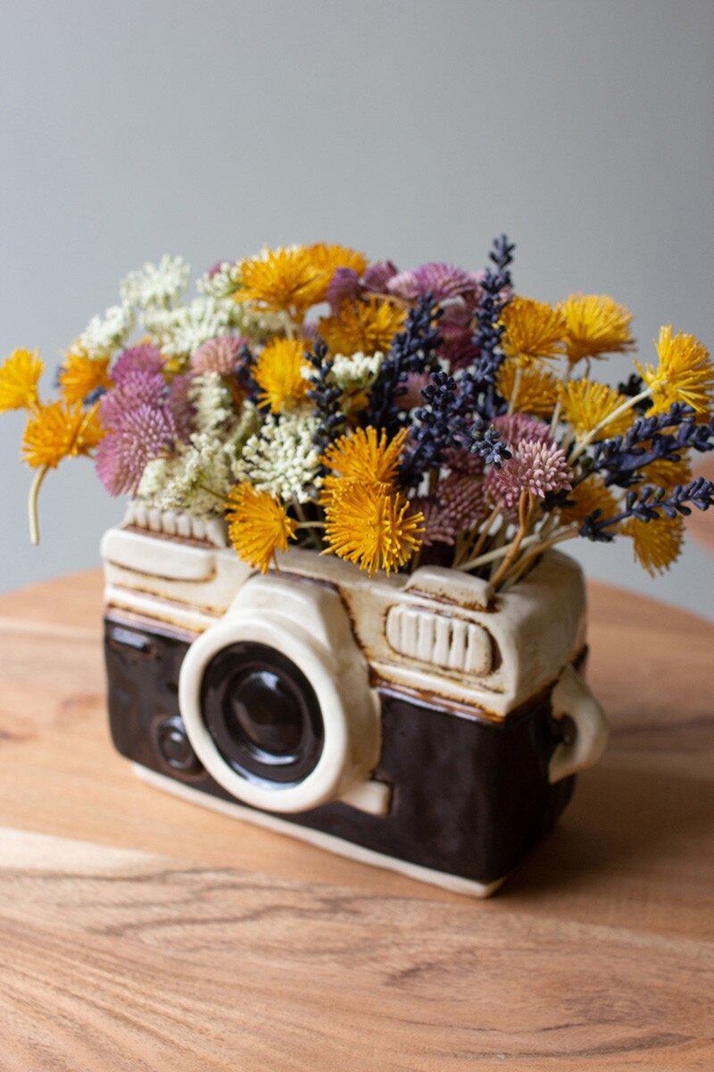 Camera Ceramic Planter
