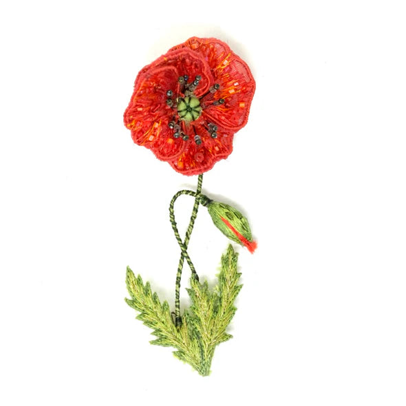 Field Poppy Brooch Pin