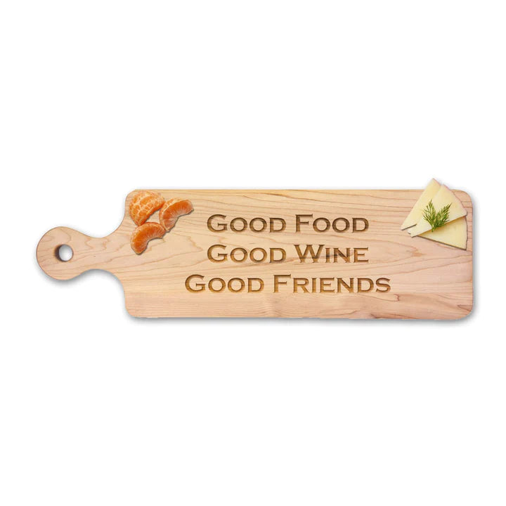 Good Food, Wine, Friends Wood Board Cummer Museum Shop