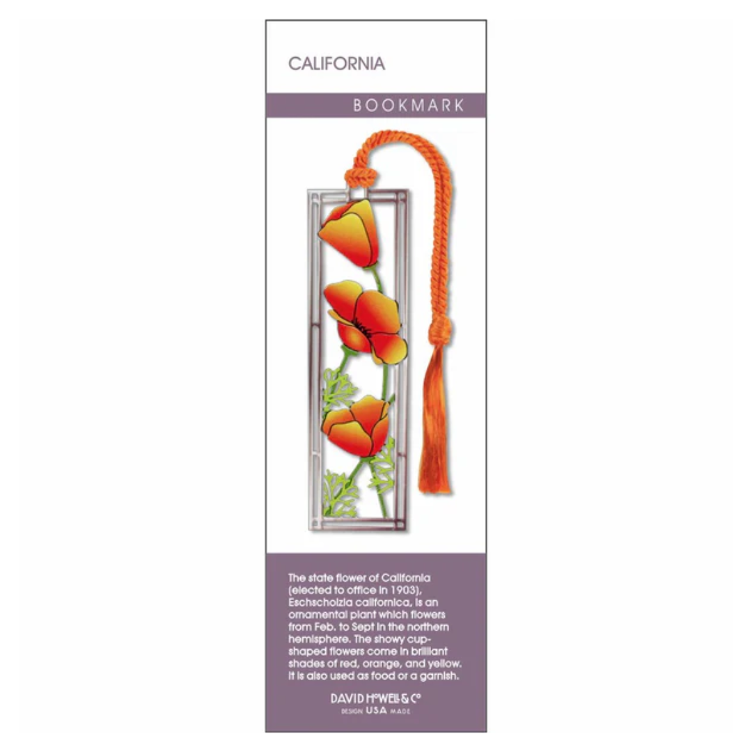 California Poppy Brass Bookmark