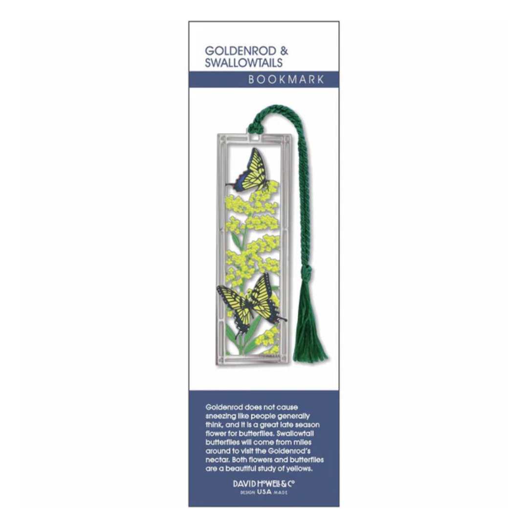 Goldenrod & Swallowtails Brass Bookmark