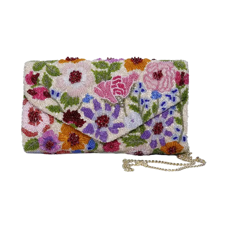 Floral Beaded Clutch