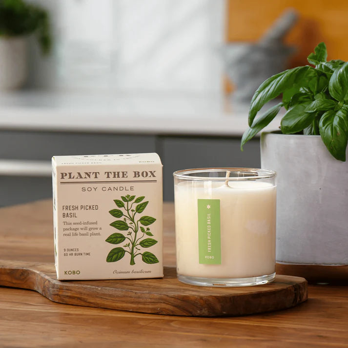 Plant the Box Soy Candle - Fresh Picked Basil