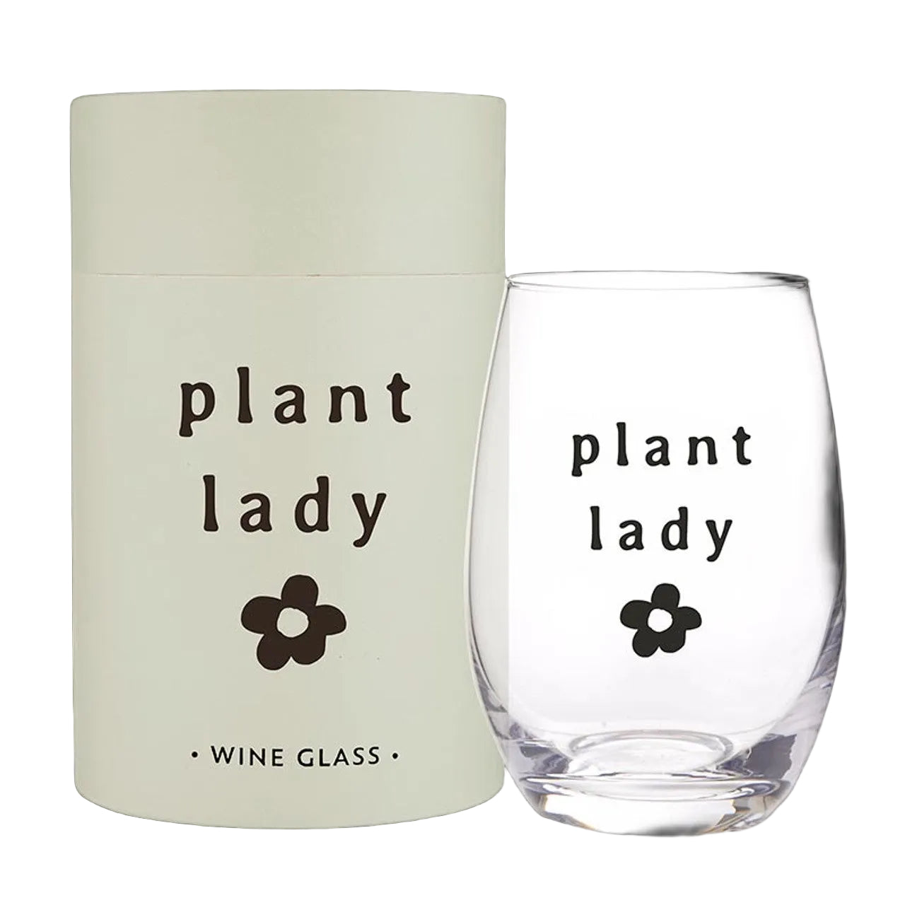 Stemless Wine Glass - Plant Lady