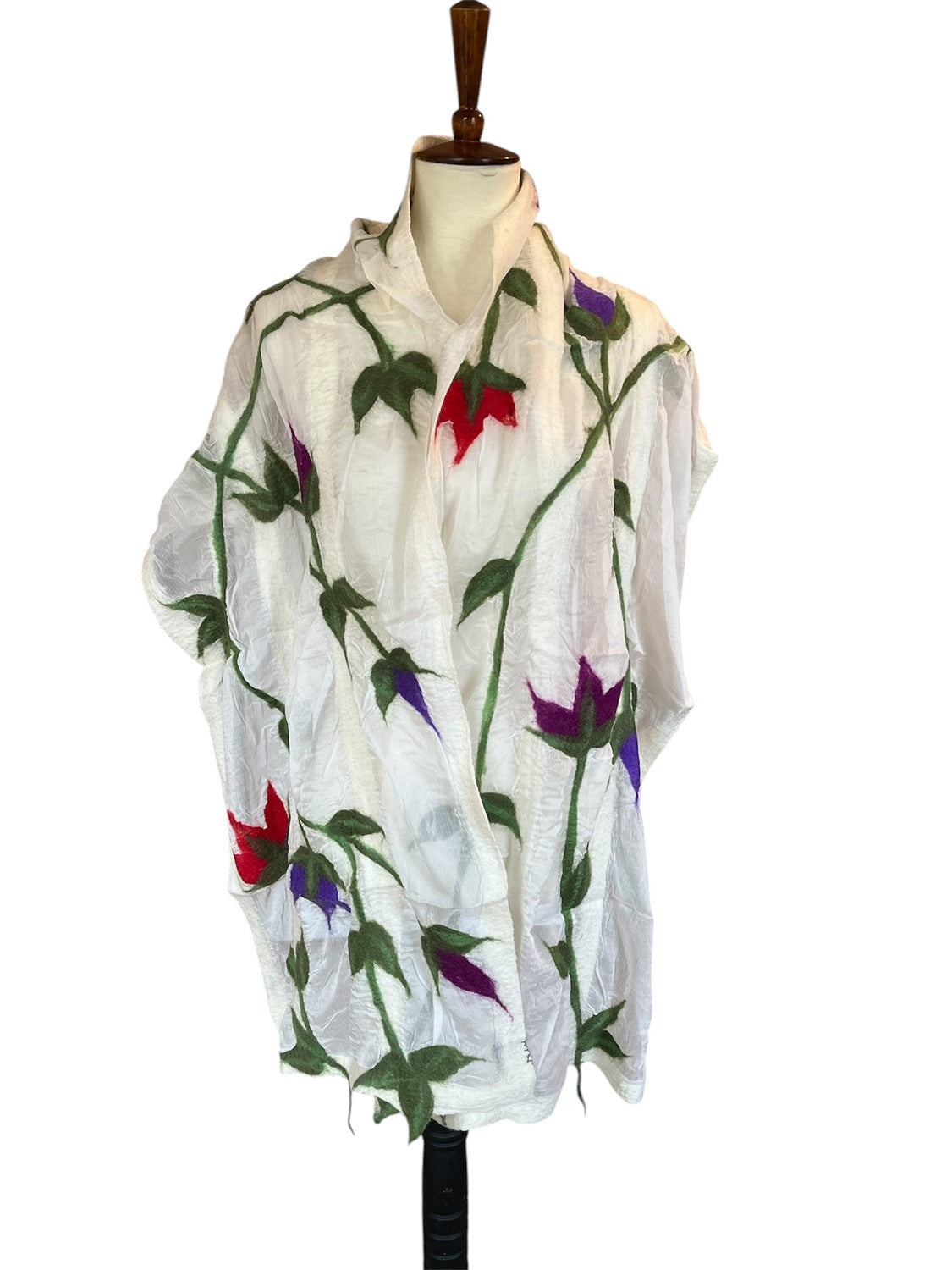 Flower Vines Scarf - White