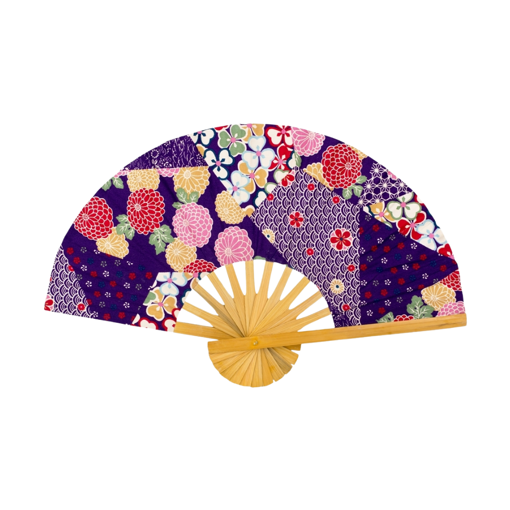Purple Kimono Hand Fan
