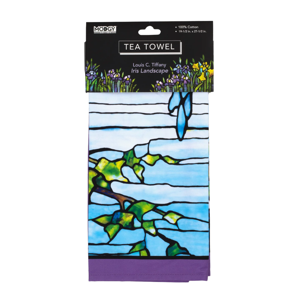 Tiffany Iris Landscape Tea Towel