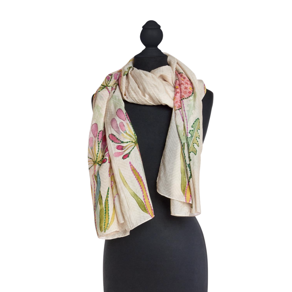 Pop Flowers Pink Scarf