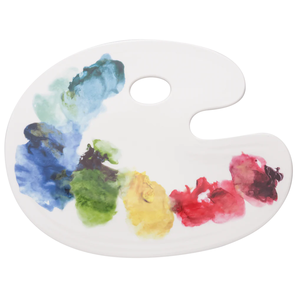 Artist Palette Watercolor Cheese Board