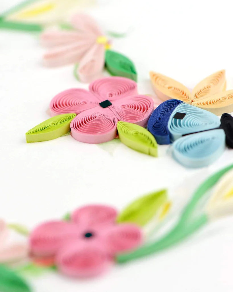 Floral Heart Wreath Quilled Card