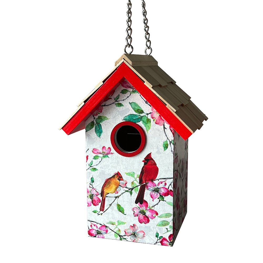 Cardinals & Dogwood Birdhouse