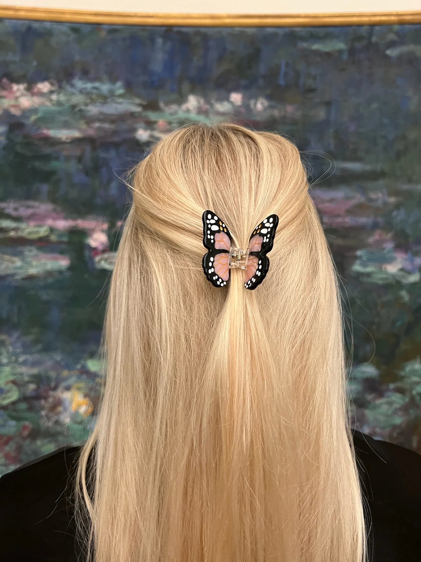 Mini Monarch Butterfly Hand-painted Claw Hair Clip