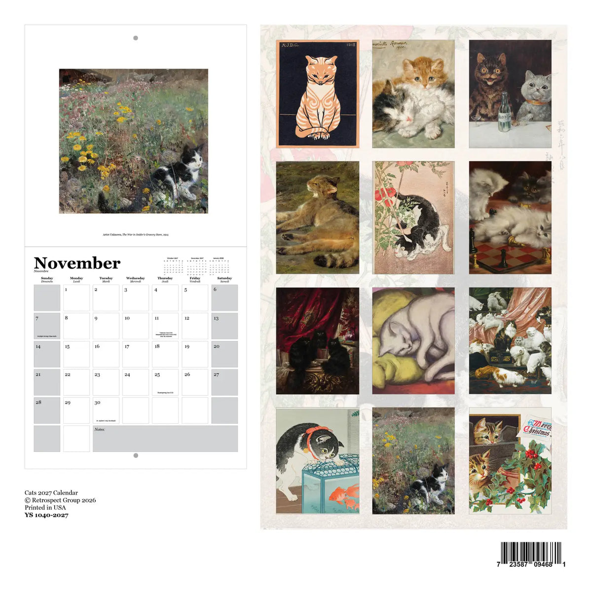 2027 Cats Wall Calendar