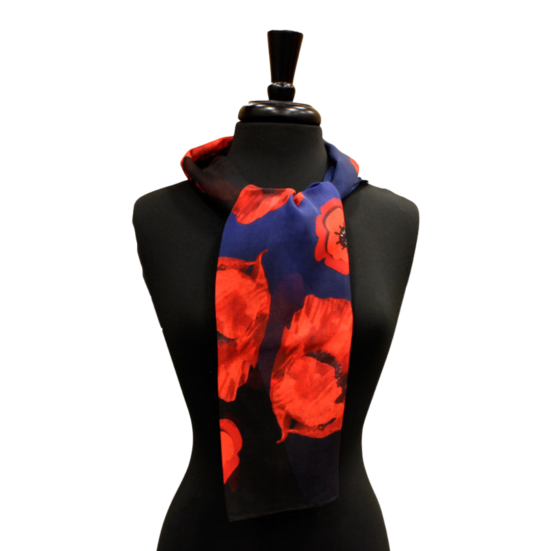 Poppy Remembrance Silk Scarf