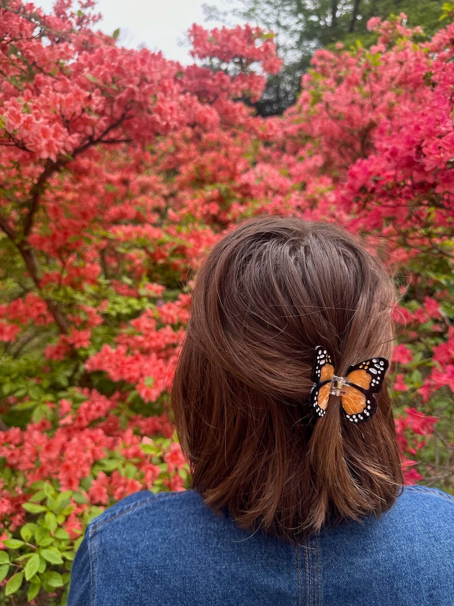 Mini Monarch Butterfly Hand-painted Claw Hair Clip