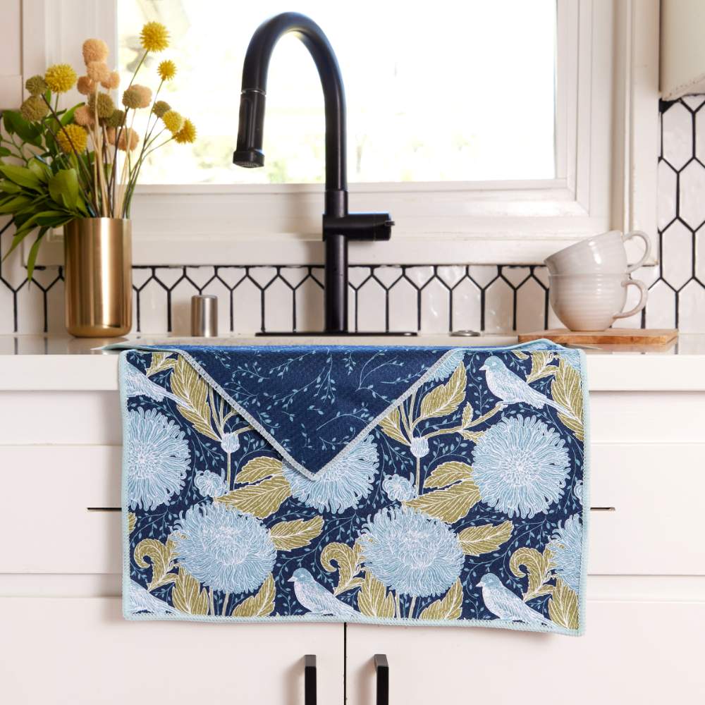 Chrysanthemum Bird Eco-Friendly Kitchen Towel