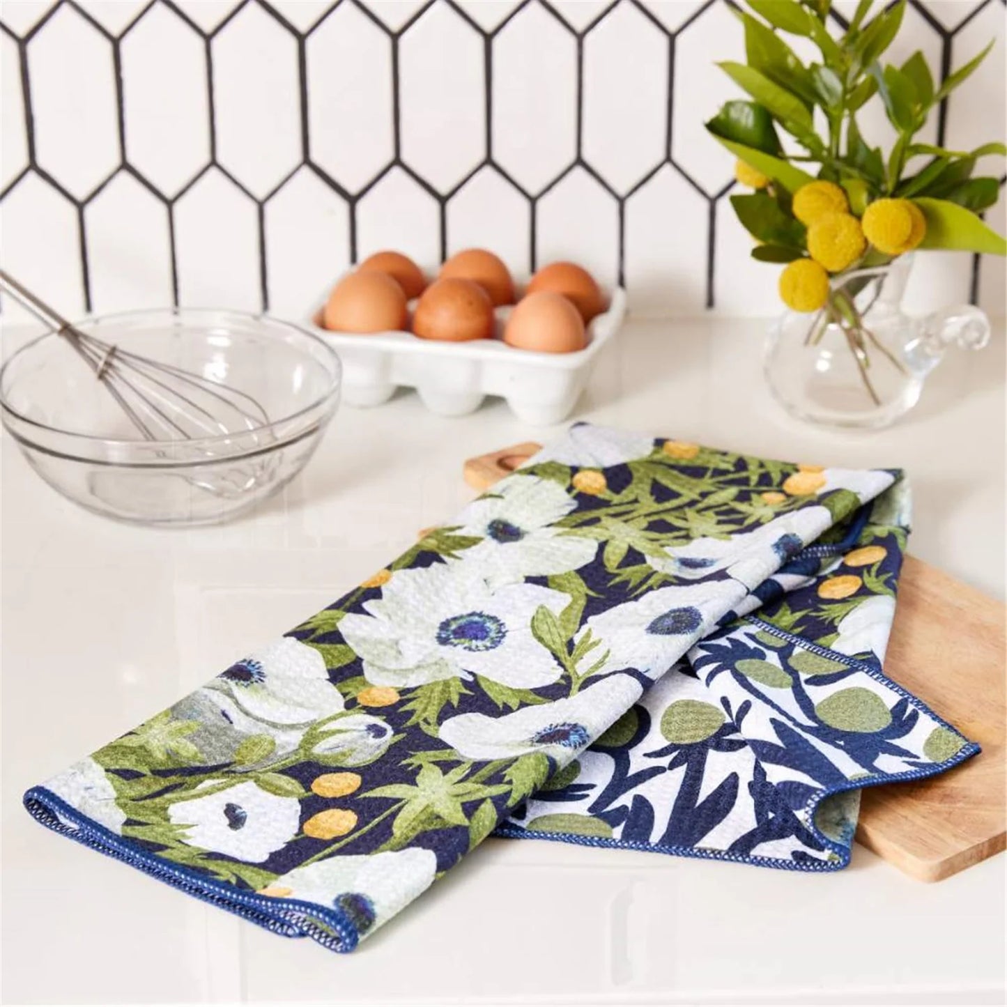 Anemone Poppy Eco-Friendly Kitchen Towel