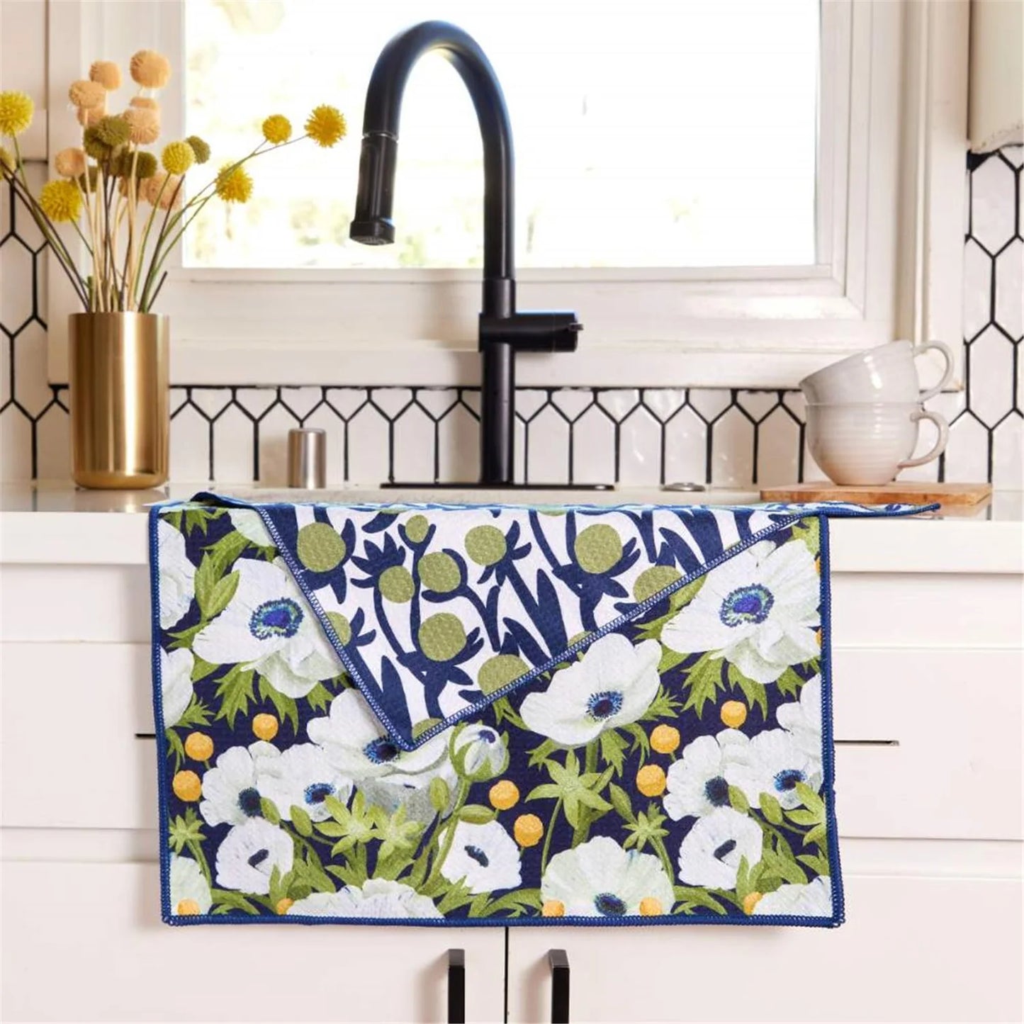 Anemone Poppy Eco-Friendly Kitchen Towel