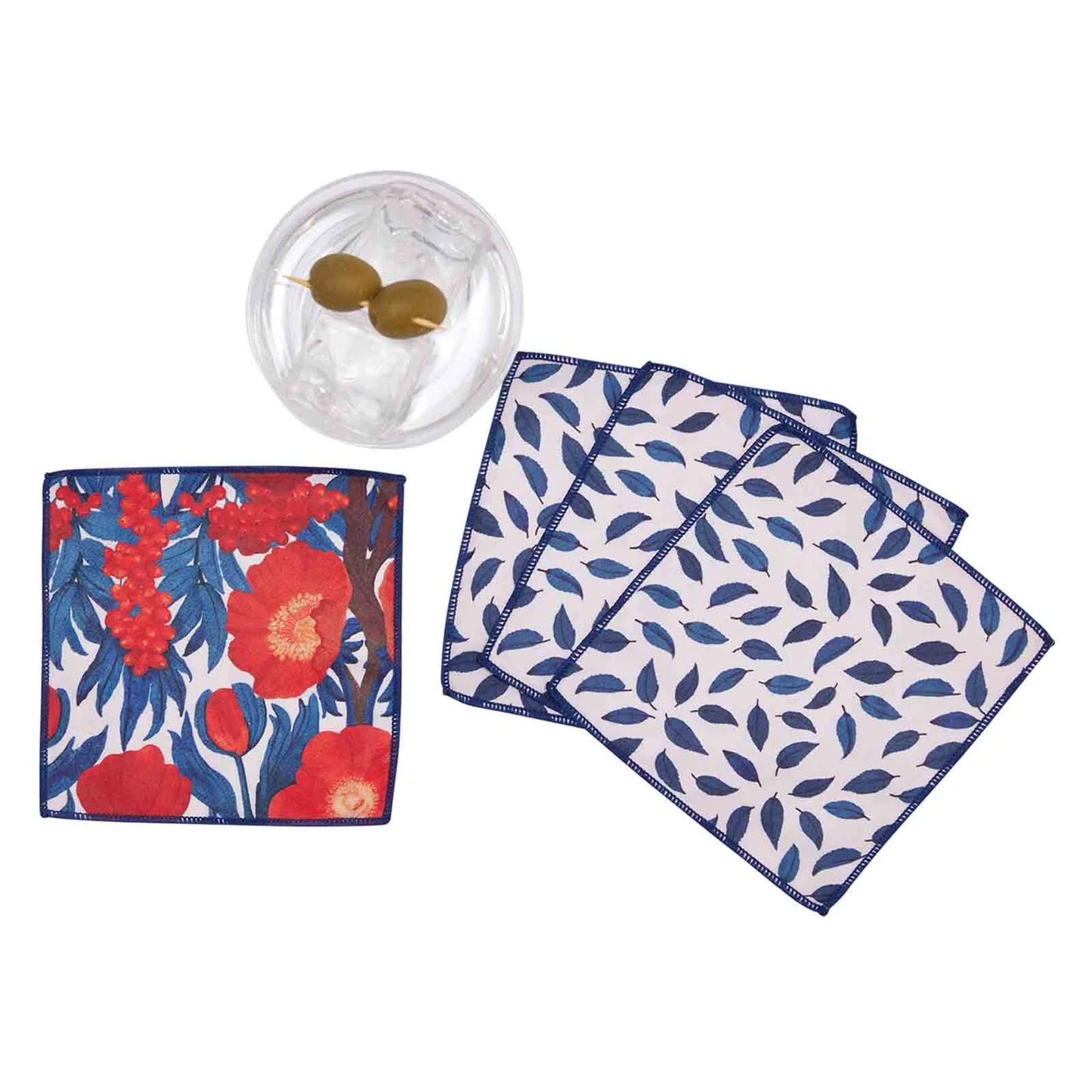 Icelandic Poppies Reusable Cocktail Napkins - Set of 8