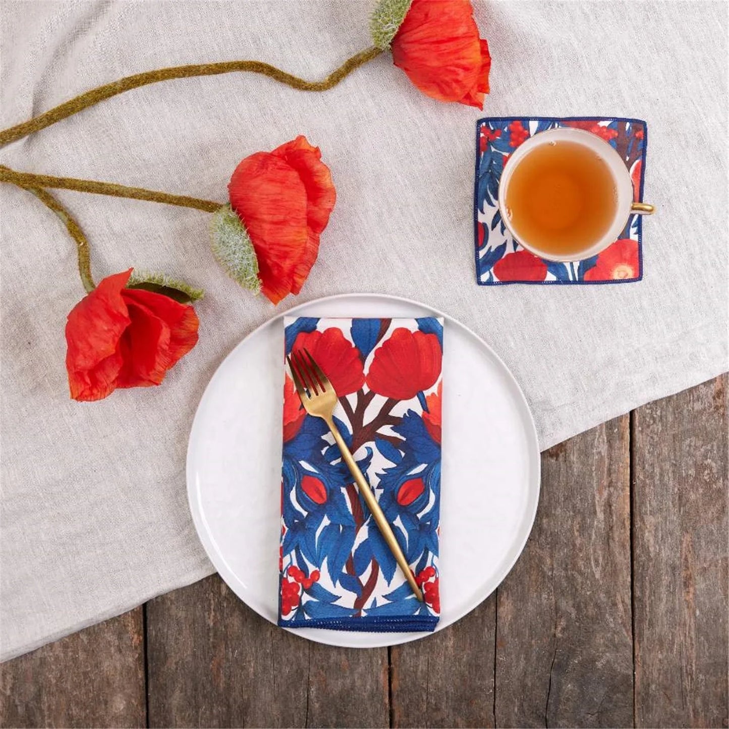 Icelandic Poppy Eco-Friendly Dinner Napkins - Set of 6