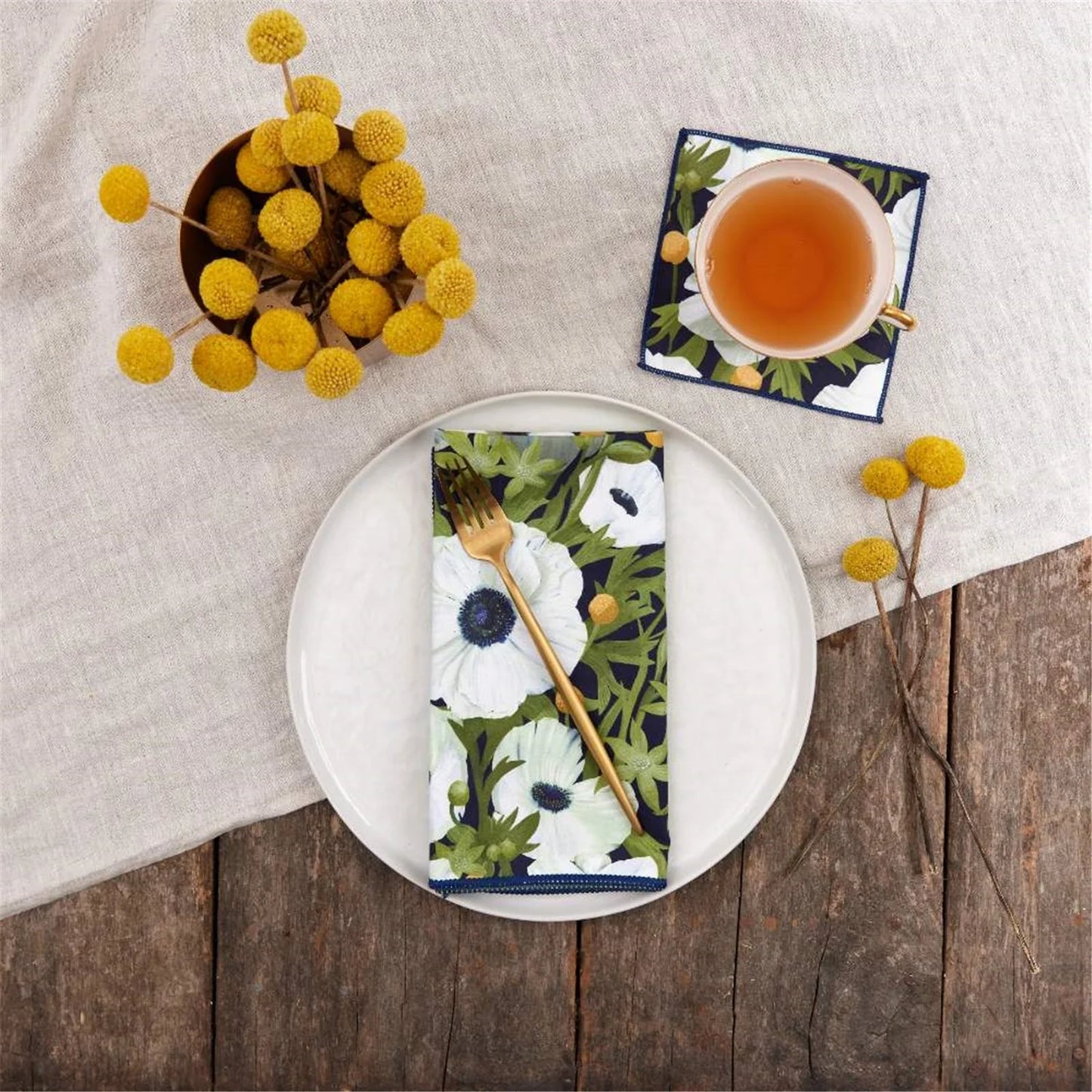 Anemone Poppy Eco-Friendly Dinner Napkins - Set of 6