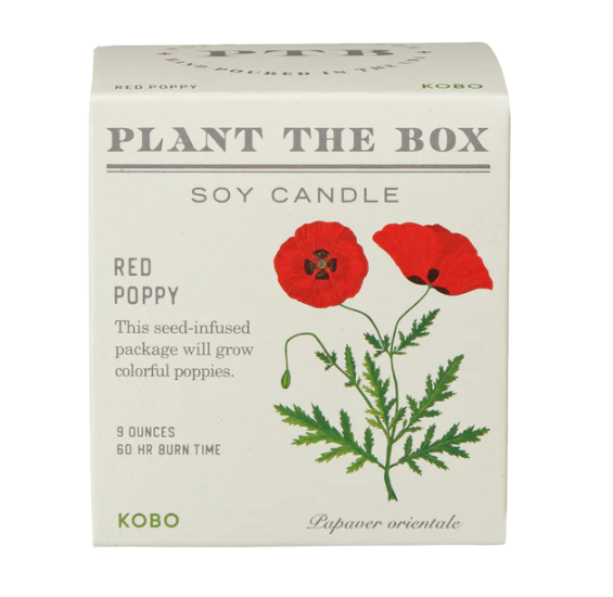 Plant the Box Soy Candle - Red Poppy