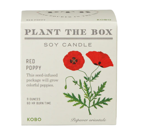 Plant the Box Soy Candle - Red Poppy