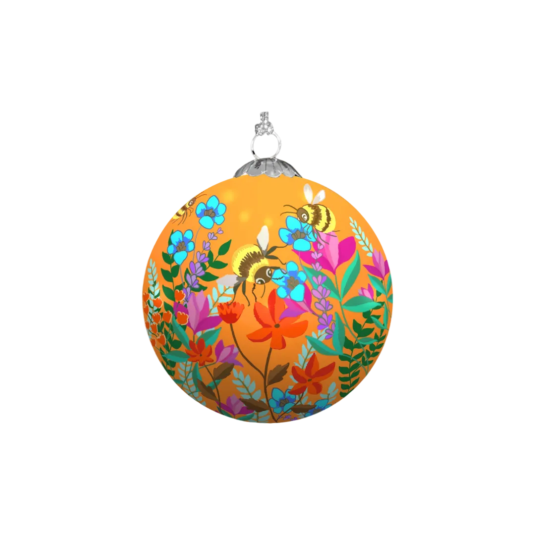 Bee Garden Collection Hand Painted Ornaments, Set of 6