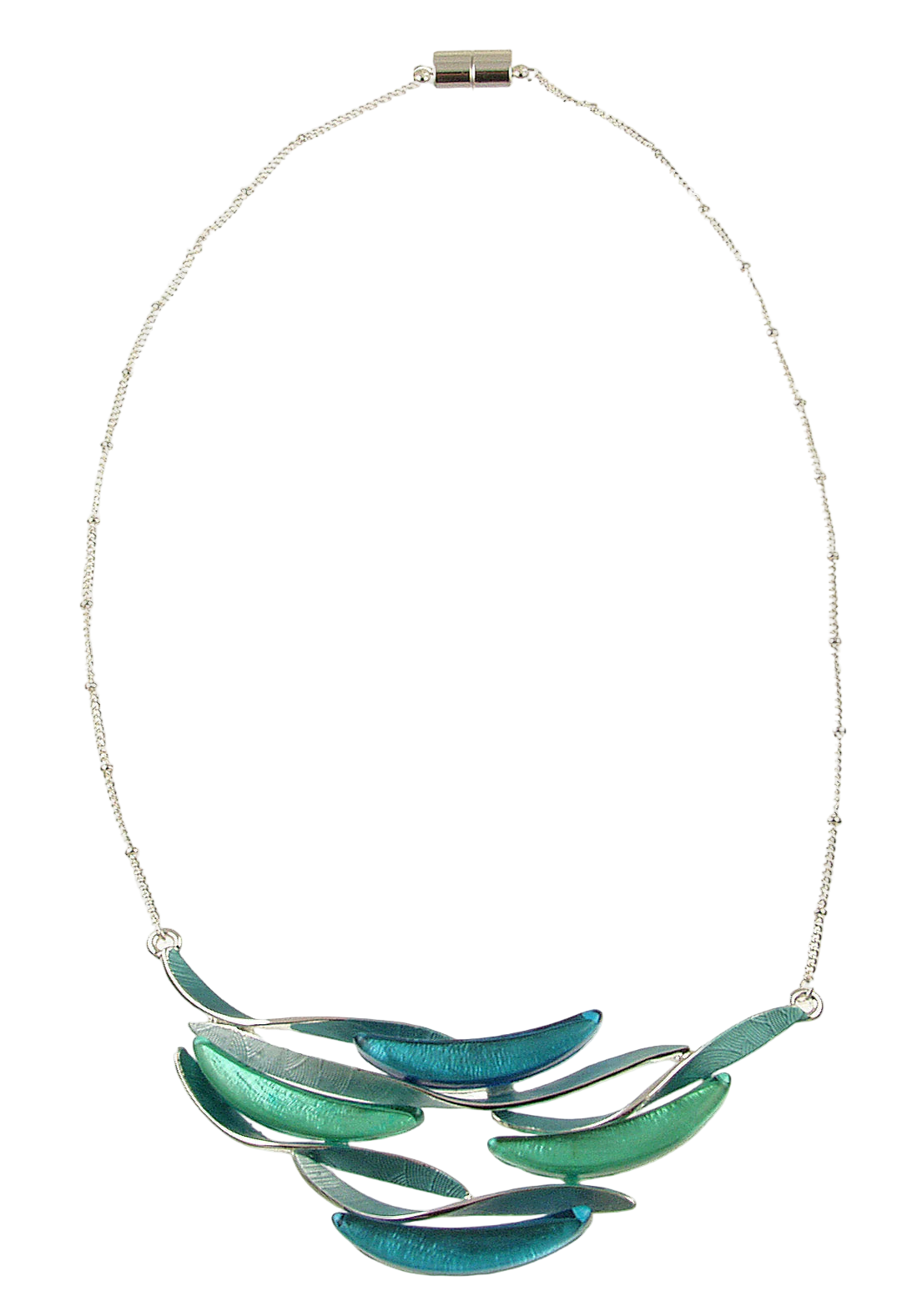 Blue & Teal Resin Wave Necklace