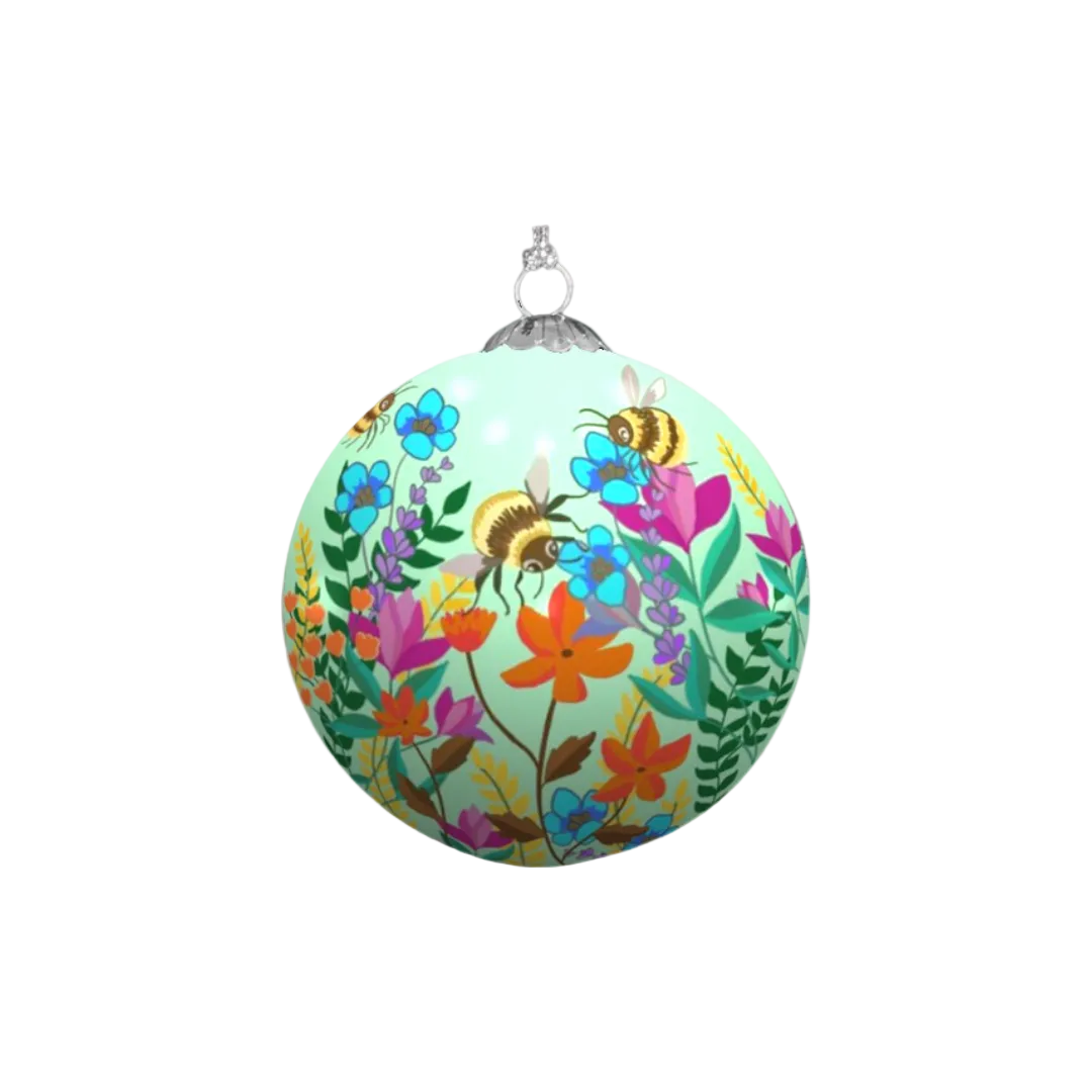 Bee Garden Collection Hand Painted Ornaments, Set of 6