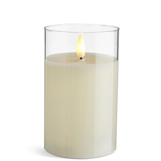 Flameless Glass Pillar Candle - 3.5" x 5" - Ivory