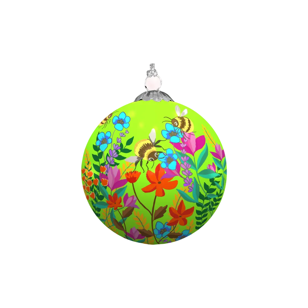 Bee Garden Collection Hand Painted Ornaments, Set of 6
