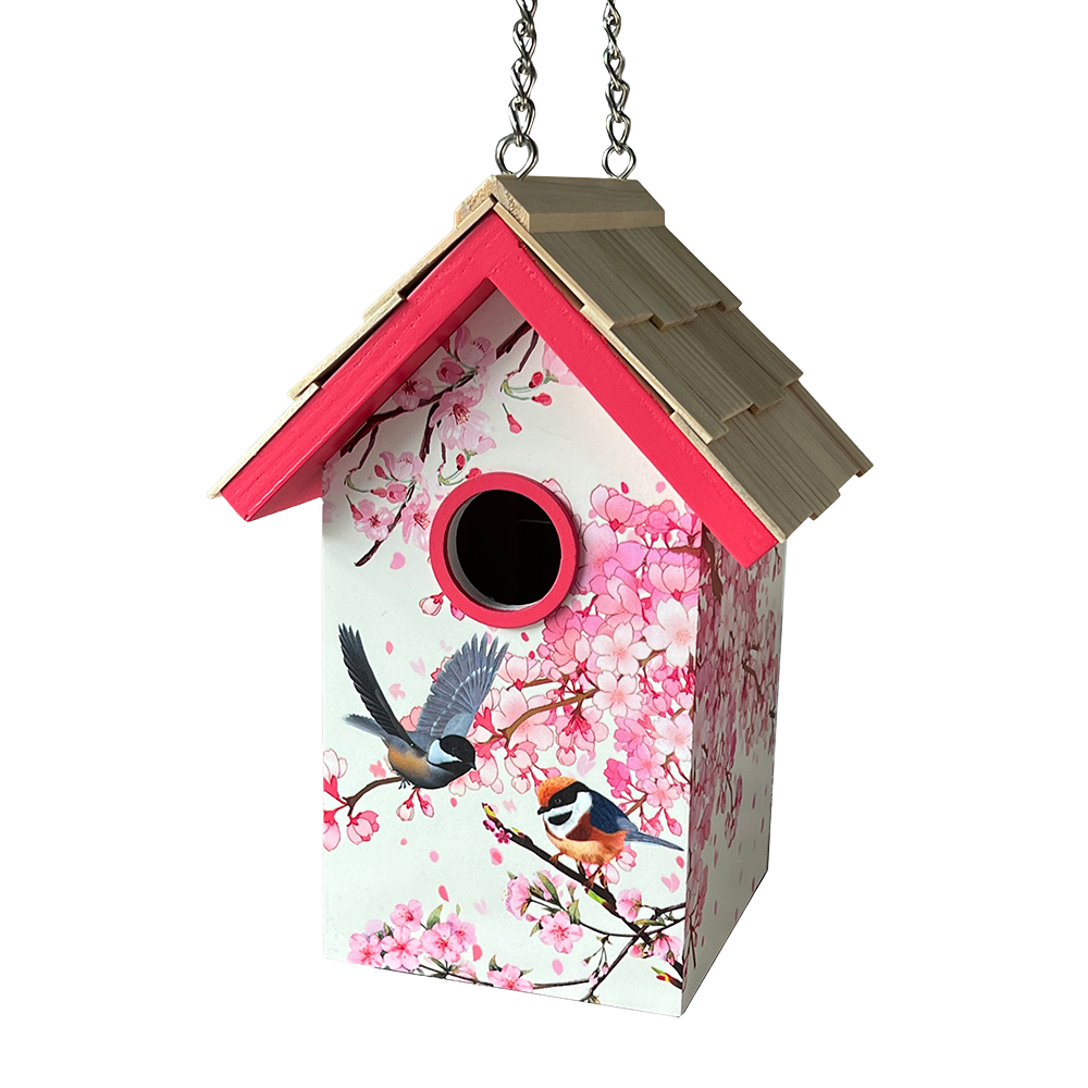 Chickadee & Cherry Blossom Birdhouse