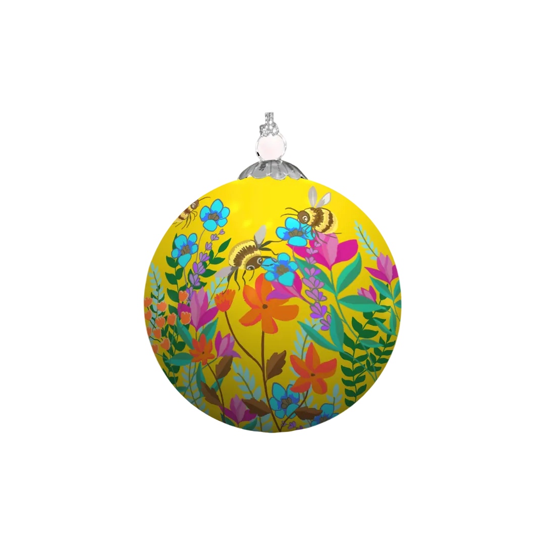 Bee Garden Collection Hand Painted Ornaments, Set of 6