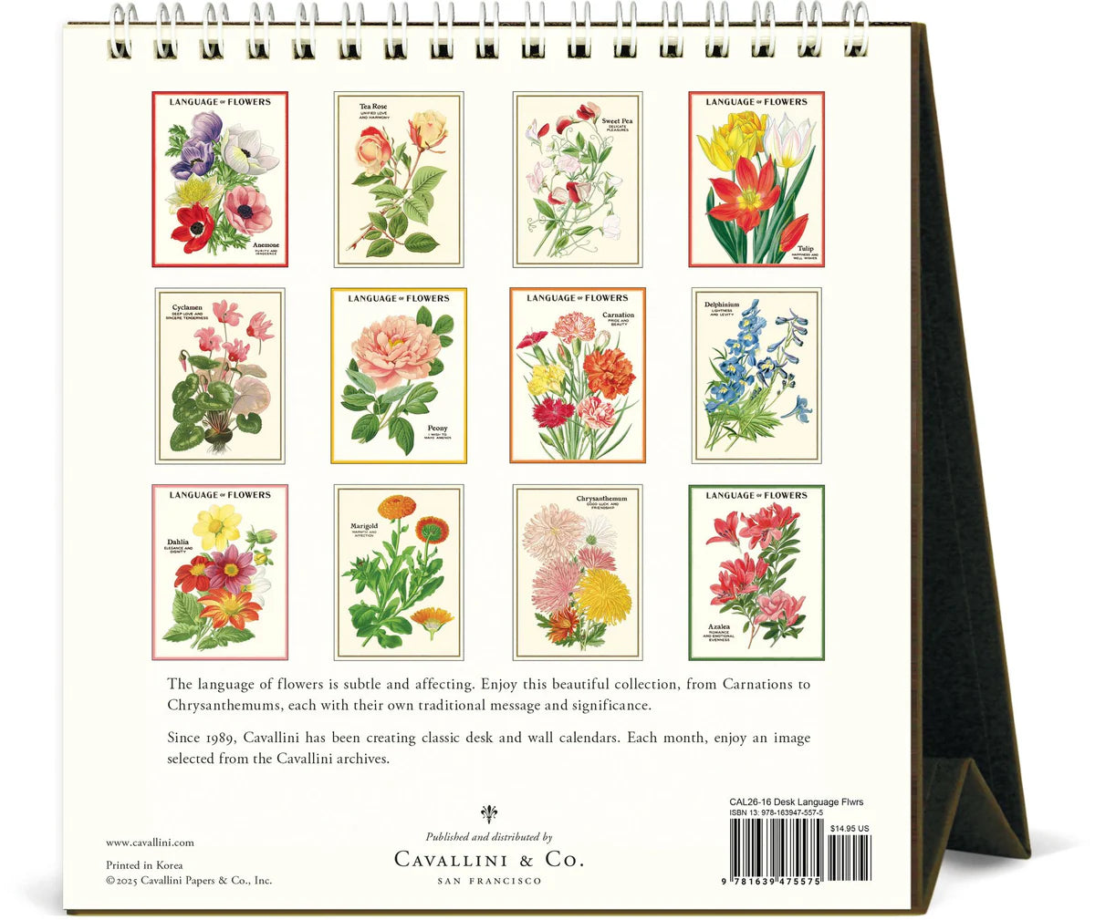 Language of Flowers 2026 Desk Calendar