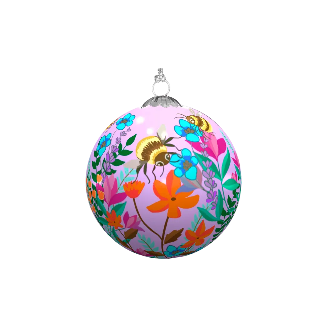 Bee Garden Collection Hand Painted Ornaments, Set of 6
