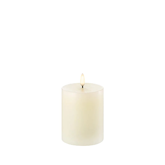 Flameless Wax Pillar Candle - 3" x 4" Ivory