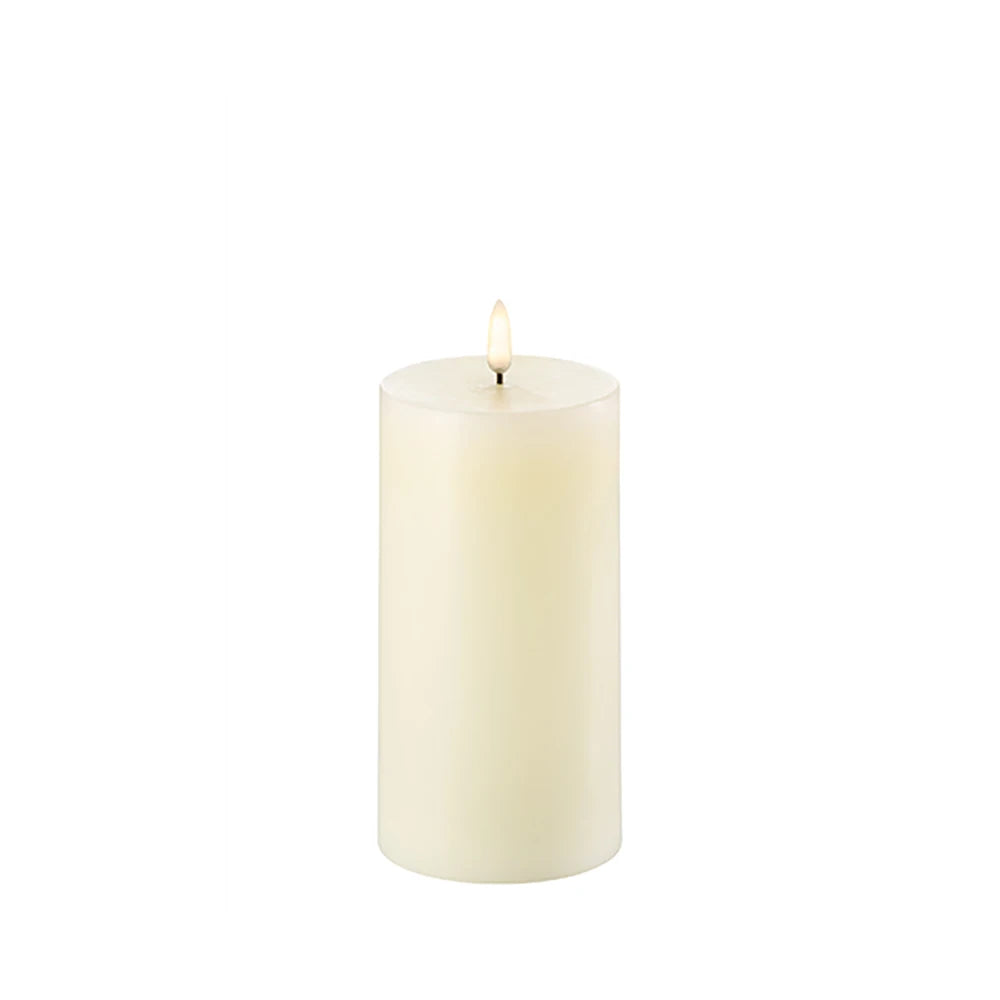 Flameless Wax Pillar Candle - 3" x 6" Ivory