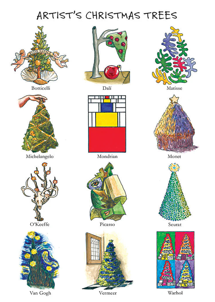 Artist Christmas Trees Holiday Cards