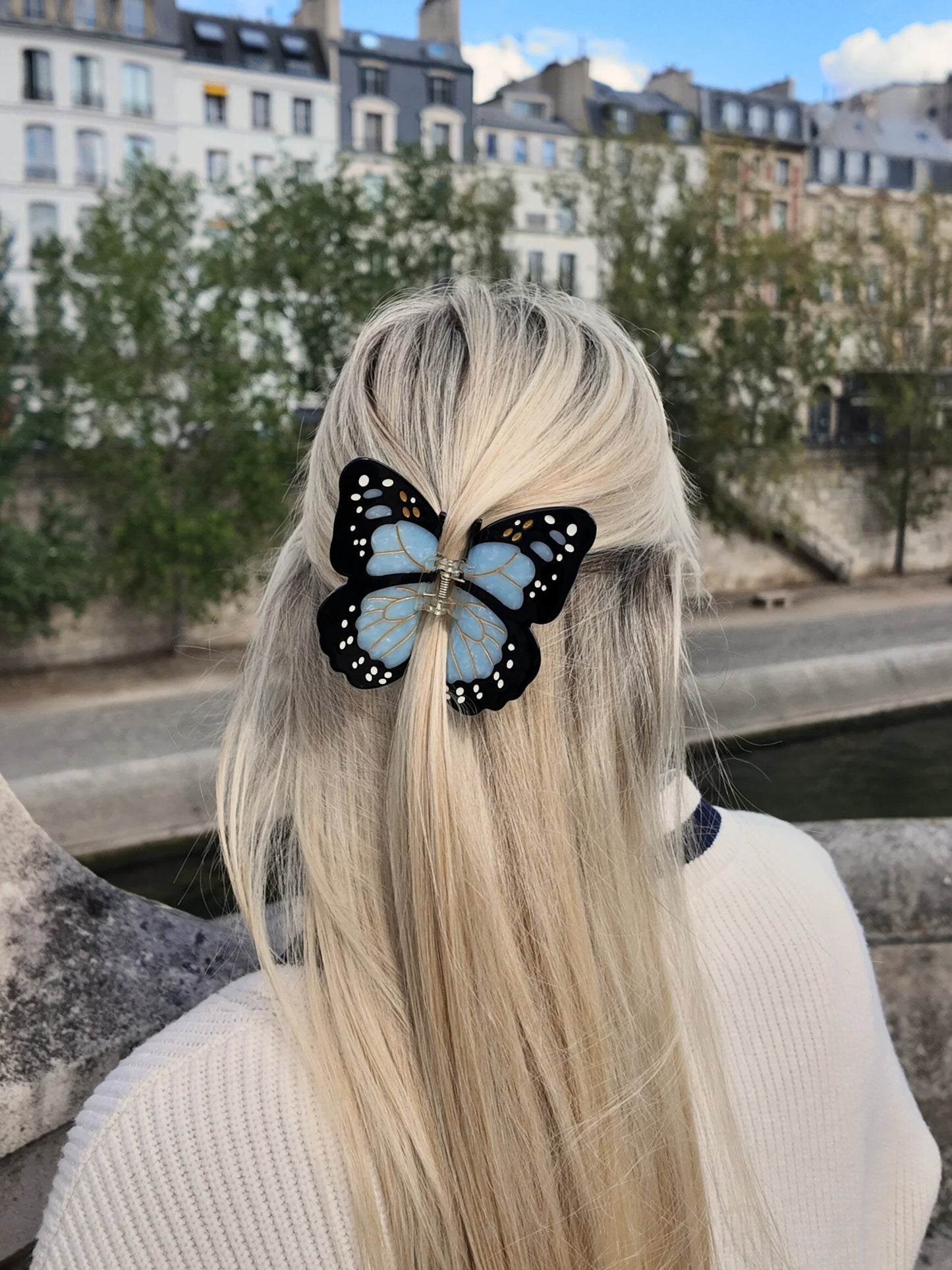 Baby Blue Butterfly Claw Clip