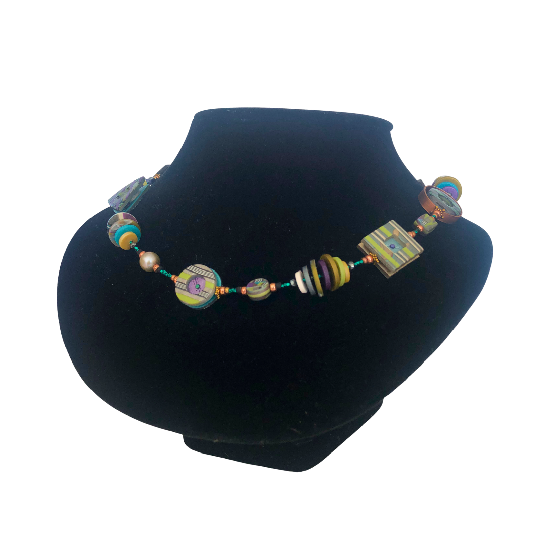 Connections Short Toggle Necklace - Blue/Green