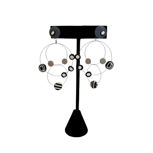 Dots Earrings - Black & White