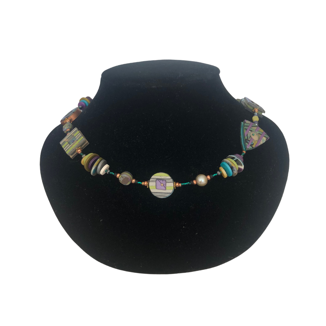 Connections Short Toggle Necklace - Blue/Green