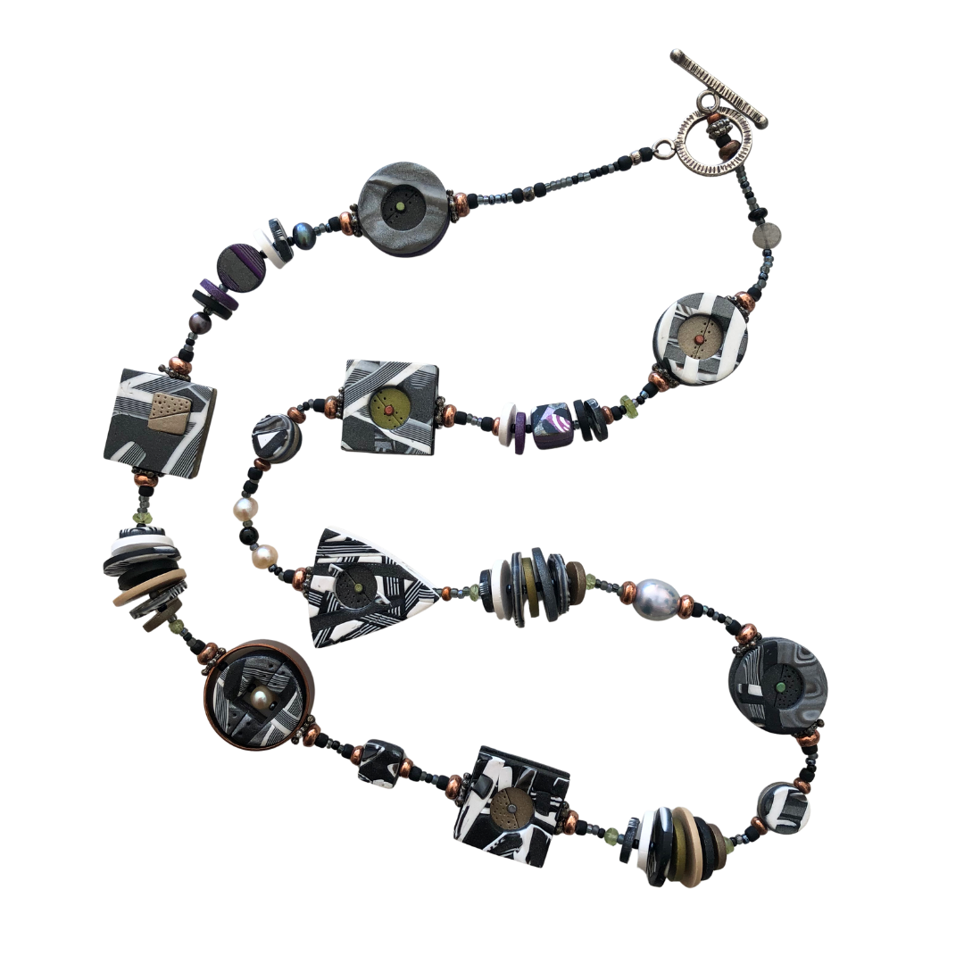 Connections Toggle Necklace - Grey/Black