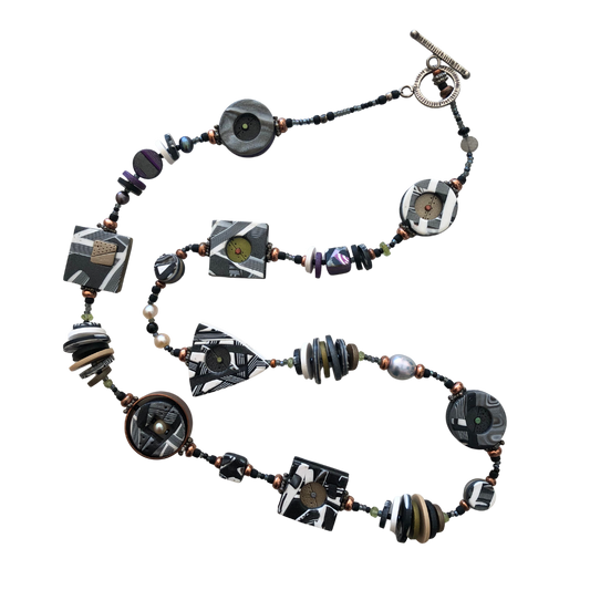 Connections Toggle Necklace - Grey/Black