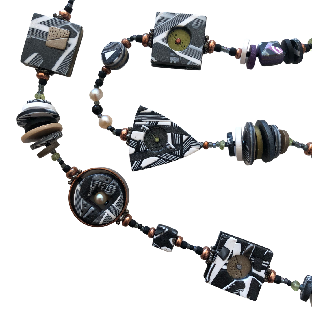 Connections Toggle Necklace - Grey/Black