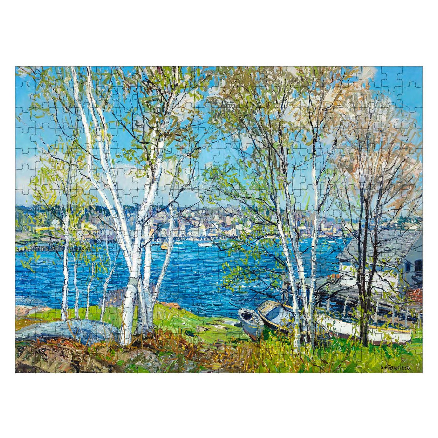 Birches and Harbor, Maine - 300 Piece Puzzle