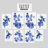 Tattoo Set - Blue Florals
