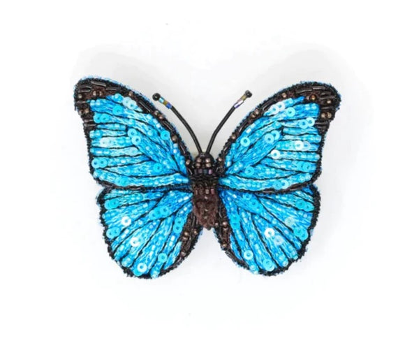 Blue Morpho Brooch Pin